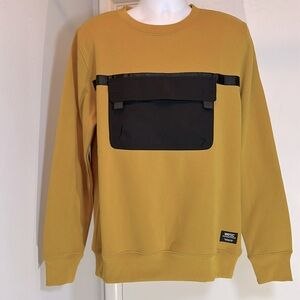 WeSC Miles Streetwear Utility Harvest Gold Pullover Fleece Sweatshirt LG NWT